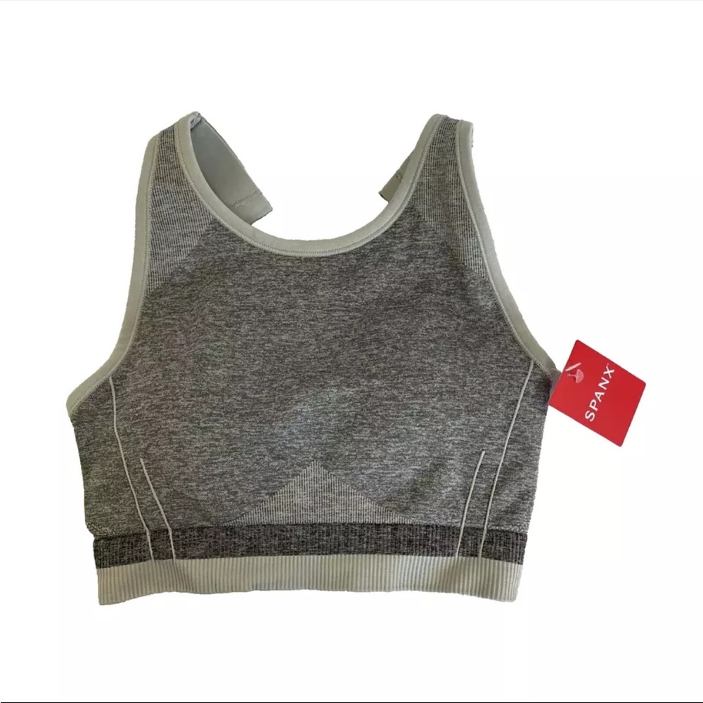 New Spanx Women’s Seamless Sculpt Sports Bra Spacedye Cloudy Grey Size Small NWT